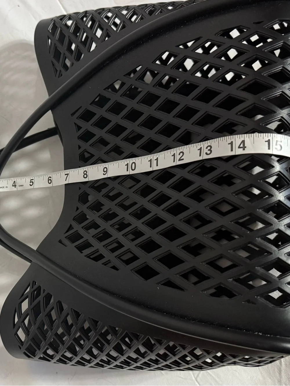 Black Openwork Lattice Rubber Tote Bag